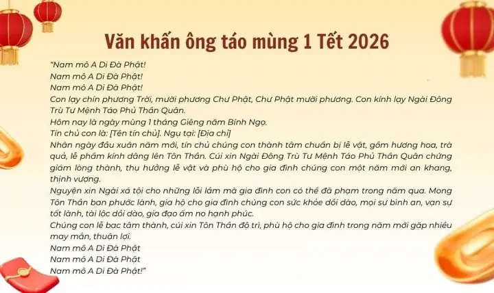 Văn Khấn Trong Nhà Sáng Mùng 1 Tết
