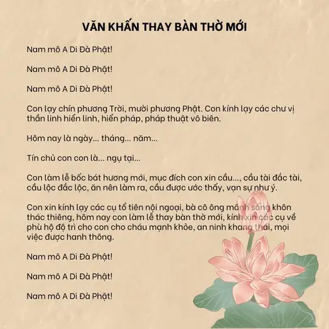 Văn Khấn Xin Thay Bàn Thờ Mới Văn Khấn Xin Thay Bàn Thờ Mới